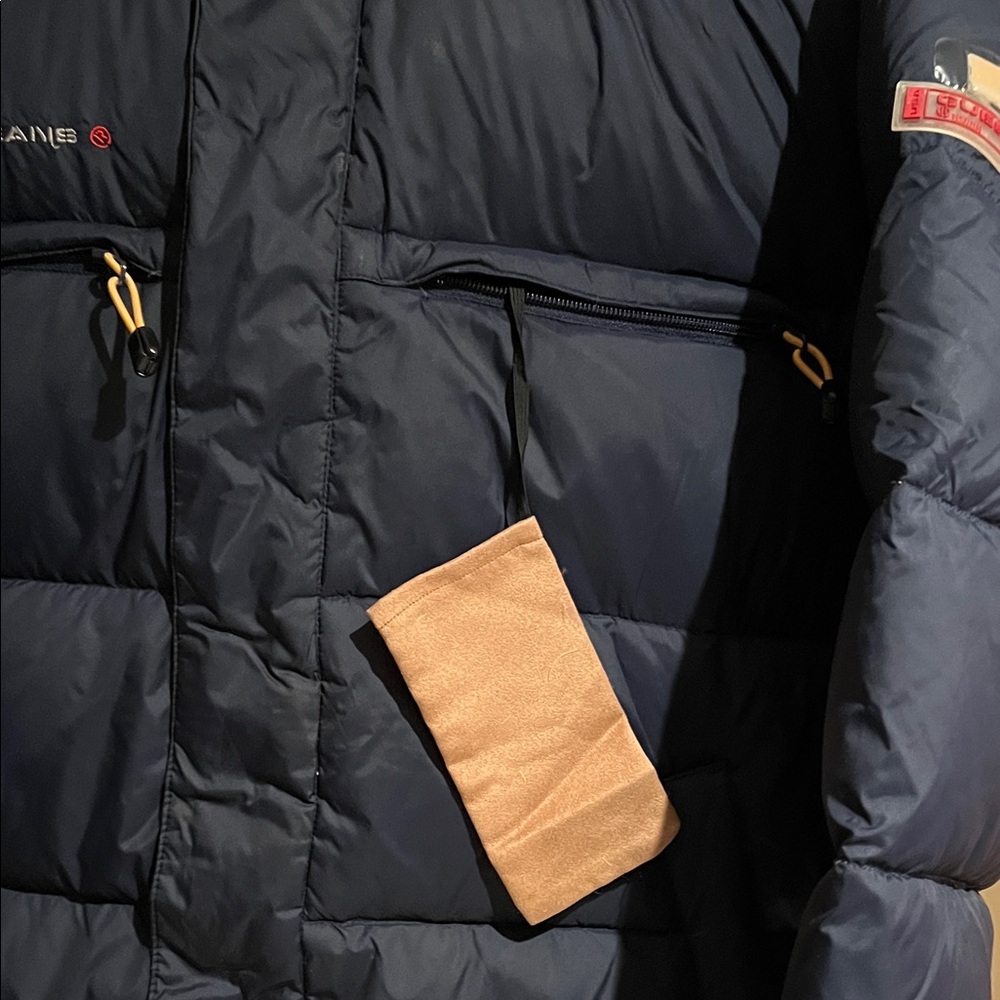 Guess Men's Vintage Deep Blue Reversible Down Hooded Puffer Parka Coat Sz L - Picture 3 of 16